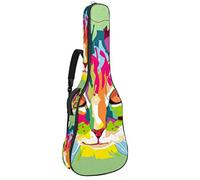Borsa per chitarra impermeabile con cerniera morbida zaino per chitarra, chitarra acustica e classica folk chitarra elettrica gatto animale vita pop art ritratto