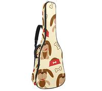 Borsa per chitarra impermeabile con cerniera morbida zaino per chitarra, chitarra acustica e classica folk chitarra elettrica adorabile cane cane cane osso cibo