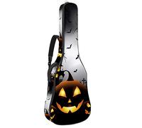 Borsa per chitarra impermeabile con cerniera morbida zaino per chitarra, chitarra acustica e classica folk chitarra elettrica Spooky Halloween zucche cimitero