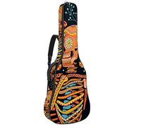 Borsa per chitarra impermeabile con cerniera morbida zaino per chitarra, chitarra acustica e classica folk chitarra elettrica Day Of The Dead Skull Flowers