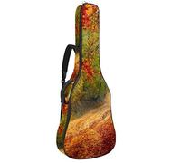 Borsa per chitarra impermeabile con cerniera morbida zaino per chitarra, chitarra acustica e classica folk chitarra elettrica della foresta stagione autunno paesaggio