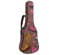 Borsa per chitarra stile retrò con cappelli da cowboy, collezione western, imbottita, con tasche per tracolla regolabili, Multicolore 03, 42.9x16.9x4.7 in, Zaino casual