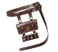 Borsa Per Cinghia In Pelle Rinascimenti Medievali Con 4 Fiale Veliali Venature In Suoneria