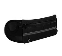 Borsa per cintura in giro per la cintura unisex sacca per cintura sportiva di grande capacità impermeabile riflettente per il tessuto per immersioni da viaggio in bicicletta da (Nero)