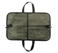 Borsa per coltelli, borsa da viaggio per utensili da cucina, 48 x 31,5 cm, organizer in tela cerata, porta attrezzi portatile da chef con manico, per un aspetto rustico e culinario, Verde militare