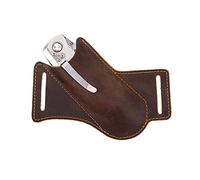 Borsa per coltelli in pelle, fodero per cintura, coltello pieghevole EDC, coltello da tasca, fodero obliquo, 13 cm, coltello pieghevole, supporto compatto per attrezzi, fondina, marrone scuro