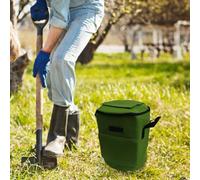 Borsa per compostaggio da giardino, in tessuto non tessuto, grande capacità, 19 litri, cestino per rifiuti da cucina e per lo smaltimento dei rifiuti (verde)