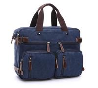 Borsa per computer con valigetta da lavoro a tre usi in tela casual, colore: blu