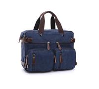 Borsa per computer con valigetta da lavoro a tre usi in tela casual, colore: blu