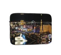 Borsa per computer da 13 pollici con motivo Las Vegas con vista notturna, adatta per viaggi d'affari e pendolarismo