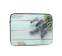 Borsa per computer da 15 pollici con motivo lavanda su legno, borsa portatile per computer, adatta per viaggi d'affari e pendolarismo