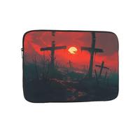 Borsa per computer da 17 pollici, con motivo luna rossa sangue, borsa portatile per computer, adatta per viaggi d'affari e pendolarismo