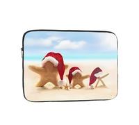 Borsa per computer da 17 pollici con motivo spiaggia di buon Natale, borsa portatile per computer, adatta per viaggi di lavoro e pendolarismo