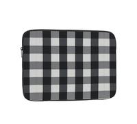 Borsa per computer da 25,4 cm con motivo a quadri bianchi e neri, borsa portatile per computer, adatta per viaggi d'affari e pendolarismo