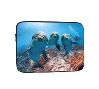 Borsa per computer da 30,5 cm con motivo divertente delfino che guarda te, borsa portatile per computer, adatta per viaggi d'affari e pendolarismo