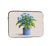 Borsa per computer da 33 cm, con motivo floreale, colore blu, adatta per viaggi d'affari e pendolarismo