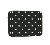 Borsa per computer da 38,1 cm, con motivo a pois bianchi e neri, adatta per viaggi d'affari e pendolarismo