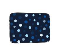 Borsa per computer da 38,1 cm con motivo a pois blu e bianchi, borsa portatile per computer, adatta per viaggi d'affari e pendolarismo