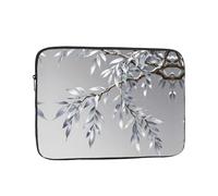 Borsa per computer da 38,1 cm con motivo a rami di salice argentato, borsa portatile per computer, adatta per viaggi d'affari e pendolarismo
