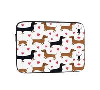 Borsa per computer da 38,1 cm con motivo bassotti romantici, borsa portatile per computer, adatta per viaggi d'affari e pendolarismo