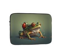 Borsa per computer da 38,1 cm con motivo rana che tira l'insetto, borsa portatile per computer, adatta per viaggi d'affari e pendolarismo