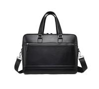 Borsa per computer da uomo, borsa per computer portatile da 15,6 pollici, borsa da lavoro con tracolla staccabile, Nero