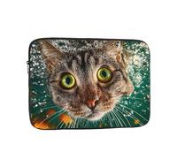 Borsa per computer portatile, antiurto, portatile, alla moda, con occhi incredibili, stampa di design, per viaggi di lavoro, università, Nero , 13 inch