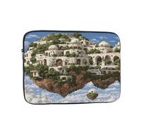 Borsa per computer portatile, antiurto, portatile, alla moda, con stampa di città celestiale, per viaggi di lavoro, università, Nero , 15 inch