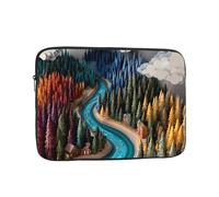 Borsa per computer portatile, antiurto, portatile, alla moda, con stampa di paradiso, per viaggi d'affari, lavoro, università, Nero , 12 inch