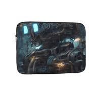 Borsa per computer portatile, antiurto, portatile, alla moda, futuro, con stampa robot, per viaggi di lavoro, università, Nero , 13 inch