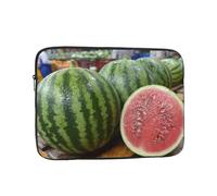 Borsa per computer portatile, antiurto, portatile, alla moda, melone, gocce di rugiada, custodia di design per viaggi di lavoro, università, Nero , 12 inch