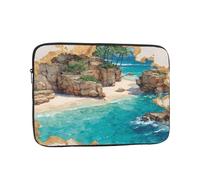 Borsa per computer portatile, antiurto, portatile, alla moda, motivo costa dei sogni, borsa per viaggi di lavoro, università, Nero, 15 inch