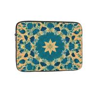 Borsa per computer portatile, antiurto, portatile, alla moda, quadrilatero, con stampa, per viaggi di lavoro, università, Nero , 15 inch