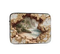 Borsa per computer portatile, antiurto, portatile, con motivo paradiso alla moda, per viaggi di lavoro, università, Nero, 13 inch