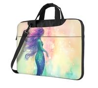 Borsa per computer portatile, bella coda di sirena, borsa a tracolla con tracolla, borsa per computer da 14 pollici