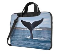 Borsa per computer portatile, borsa a tracolla con coda di balena, borsa a tracolla per computer da 14 pollici