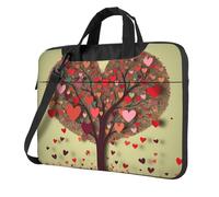 Borsa per computer portatile, borsa a tracolla con cuore e albero, borsa a tracolla per computer da 13 pollici