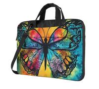 Borsa per computer portatile, borsa a tracolla con farfalla tie dye, borsa a tracolla per computer da 14 pollici