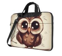 Borsa per computer portatile, borsa a tracolla con gufo, borsa a tracolla per computer, Nero, 14 inch