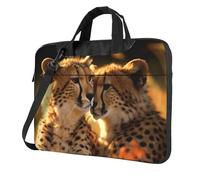 Borsa per computer portatile, borsa a tracolla con stampa di ghepardo e amore, borsa a tracolla per computer da 13 pollici