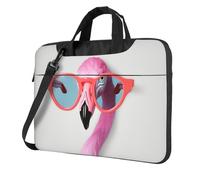 Borsa per computer portatile, borsa a tracolla per computer portatile Hello Glasses Flamingo Messenger borsa a tracolla borsa per computer da 13 pollici