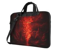 Borsa per computer portatile, borsa a tracolla rossa con fiamma, borsa a tracolla per computer da 13 pollici