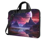 Borsa per computer portatile, borsa a tracolla viola pianeta cielo con tracolla borsa per computer da 13 pollici