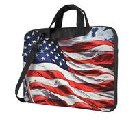 Borsa per computer portatile, borsa da trasporto con bandiera degli Stati Uniti, borsa a tracolla per computer da 14 pollici