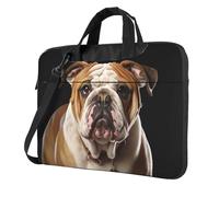 Borsa per computer portatile, borsa da trasporto con bulldog inglese, borsa a tracolla per computer da 14 pollici