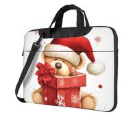 Borsa per computer portatile, borsa da trasporto con cappello di Babbo Natale, borsa a tracolla con tracolla per computer da 14 pollici
