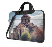 Borsa per computer portatile, borsa da trasporto per computer con chiesa armena, borsa a tracolla con tracolla, nero, 13 inch