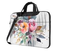 Borsa per computer portatile, borsa da trasporto per computer portatile con fiori ad acquerello floreale bouquet borsa a tracolla borsa per computer da 13 pollici