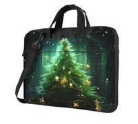 Borsa per computer portatile Borsa da trasporto verde albero di Natale Messenger Borsa a tracolla Borsa per computer 13 pollici