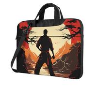 Borsa per computer portatile, borsa per il trasporto di karate, borsa a tracolla da uomo con tracolla, Nero, 13 inch